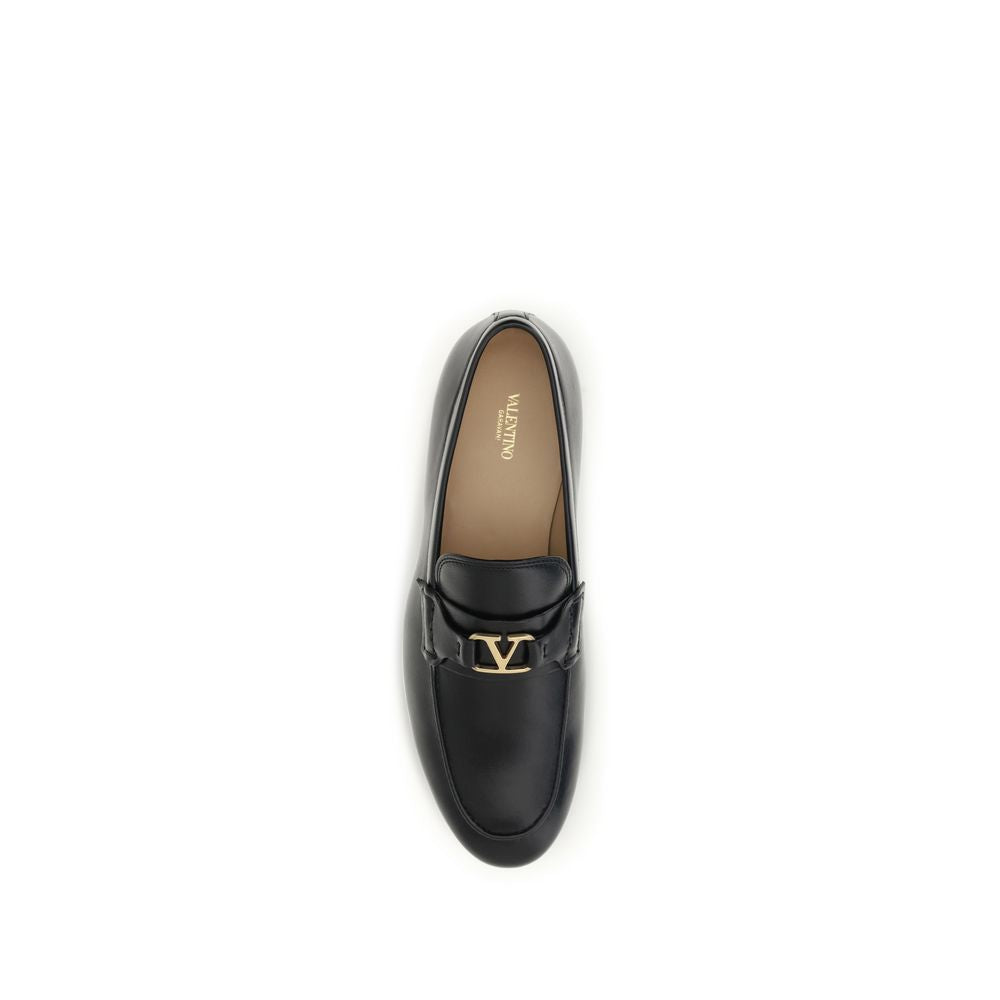 Valentino Garavani Schwarze "Bos Taurus" Kalbsleder Loafer zum Hineinschlüpfen