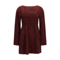 Ganni Bordeaux-farbenes Freizeitkleid aus Acetat