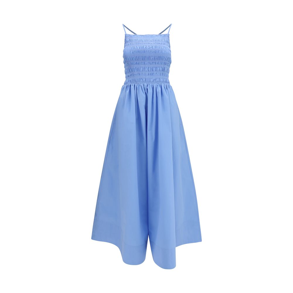 Ganni Blaues Baumwoll-Freizeitkleid