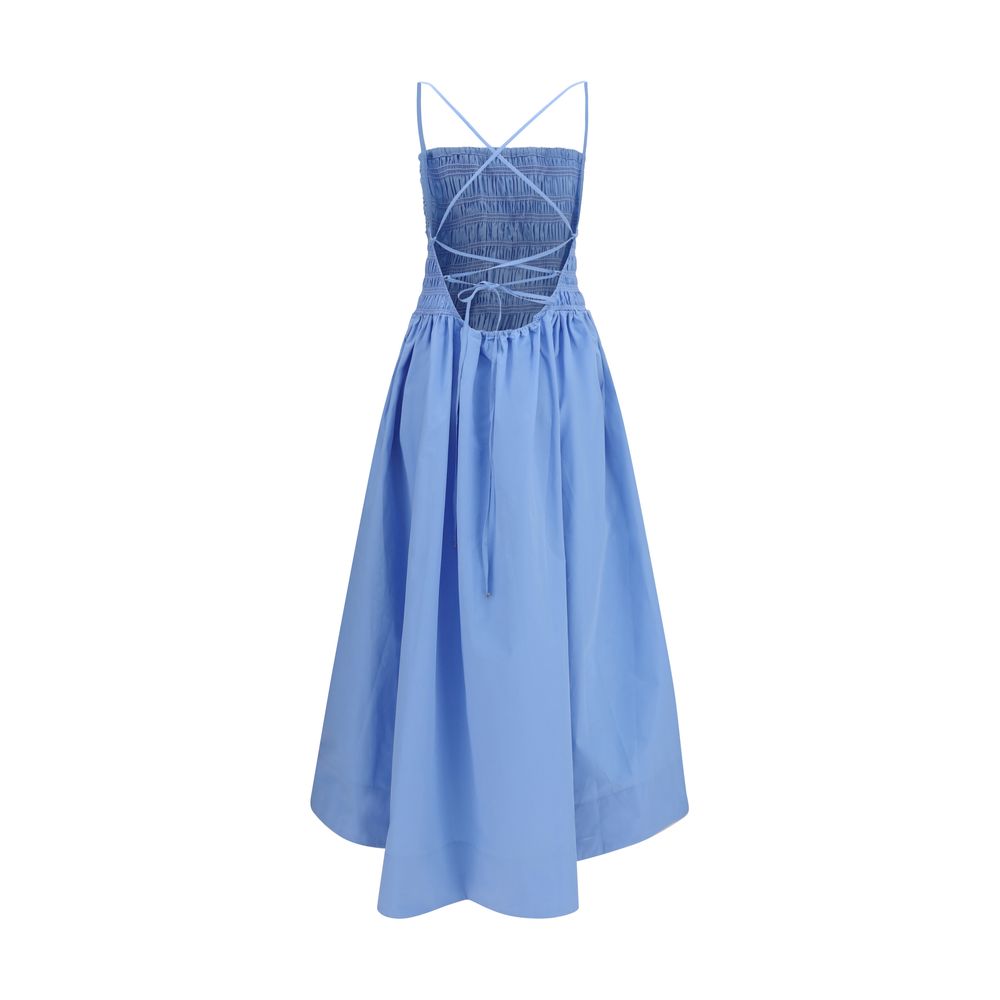 Ganni Blaues Baumwoll-Freizeitkleid