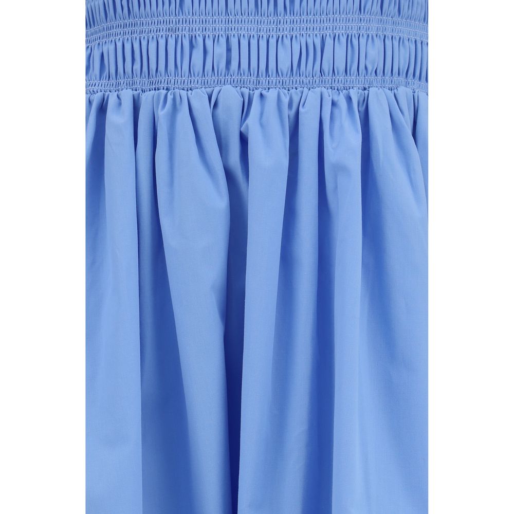 Ganni Blaues Baumwoll-Freizeitkleid