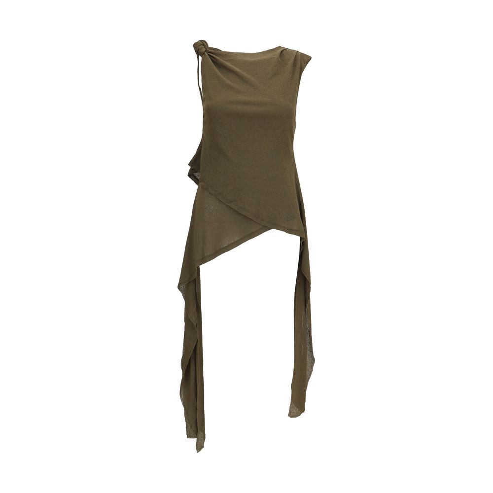 Ganni Grüne Polyester-Bluse