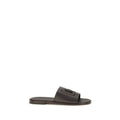 Dolce & Gabbana Braune Kalbsleder Bos Taurus Flache Sandalen