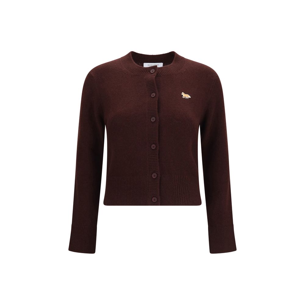 Maison Kitsuné Brauner Woll Cardigan Oves Aries