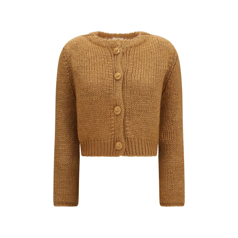 Forte_Forte Brauner Seiden-Cardigan