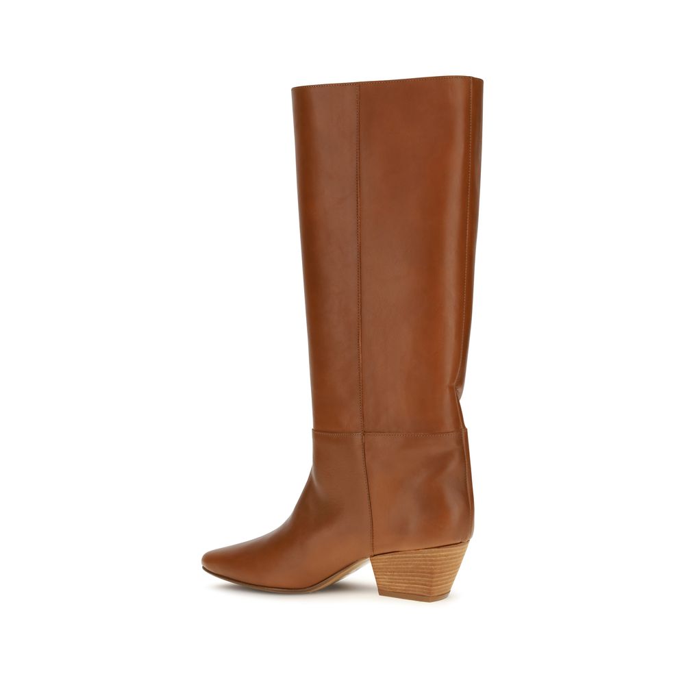 Forte_Forte Braune Ankle Boots aus Kalbsleder Bos Taurus