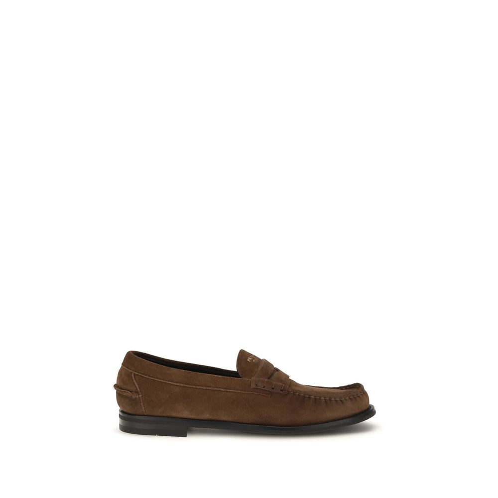 Prada Braune Mokassins aus Wildleder