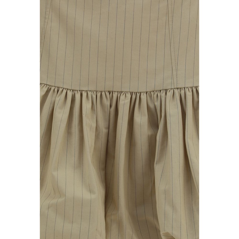 Ganni Beige Cotton Mini Skirt