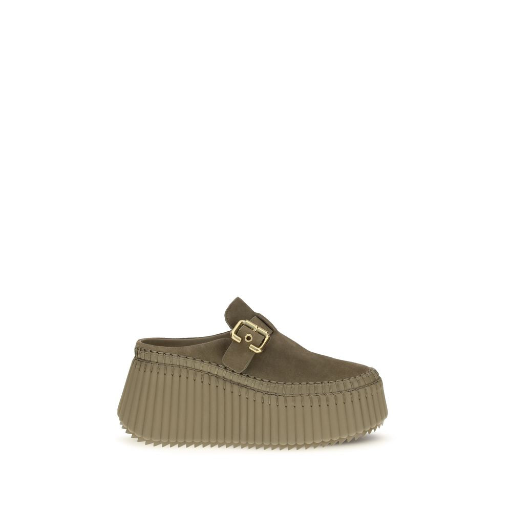 Chloé Bicolor Calf Leather Bos Taurus Mules