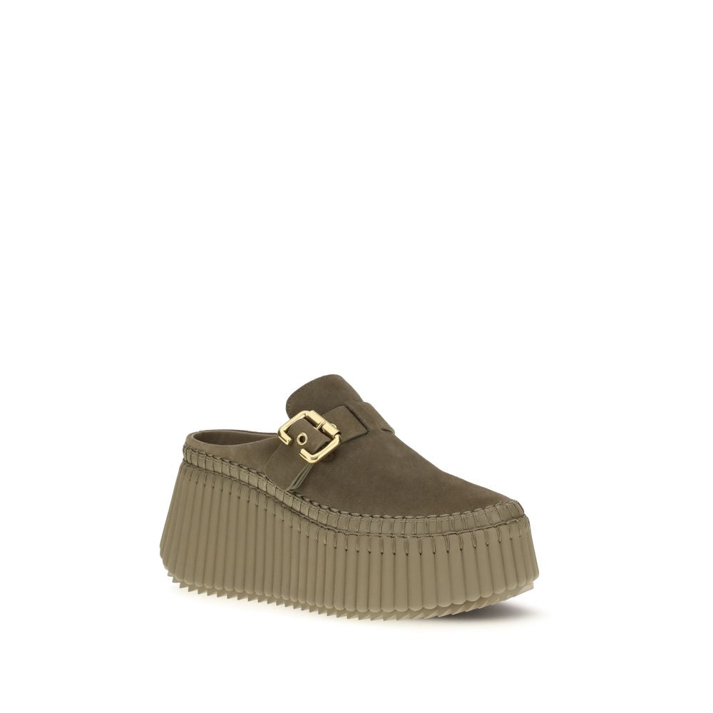Chloé Bicolor Calf Leather Bos Taurus Mules