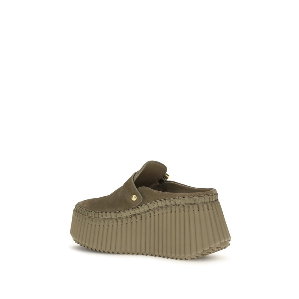 Chloé Bicolor Calf Leather Bos Taurus Mules