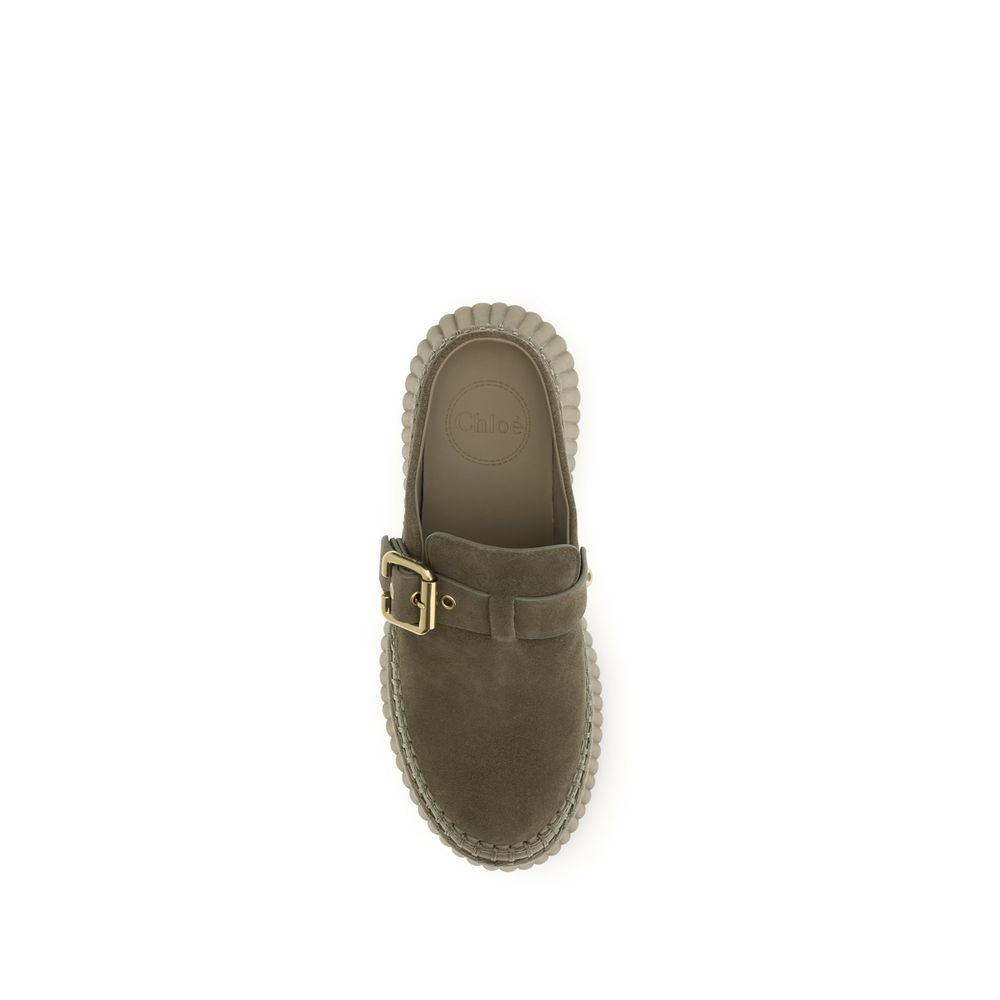 Chloé Bicolor Calf Leather Bos Taurus Mules