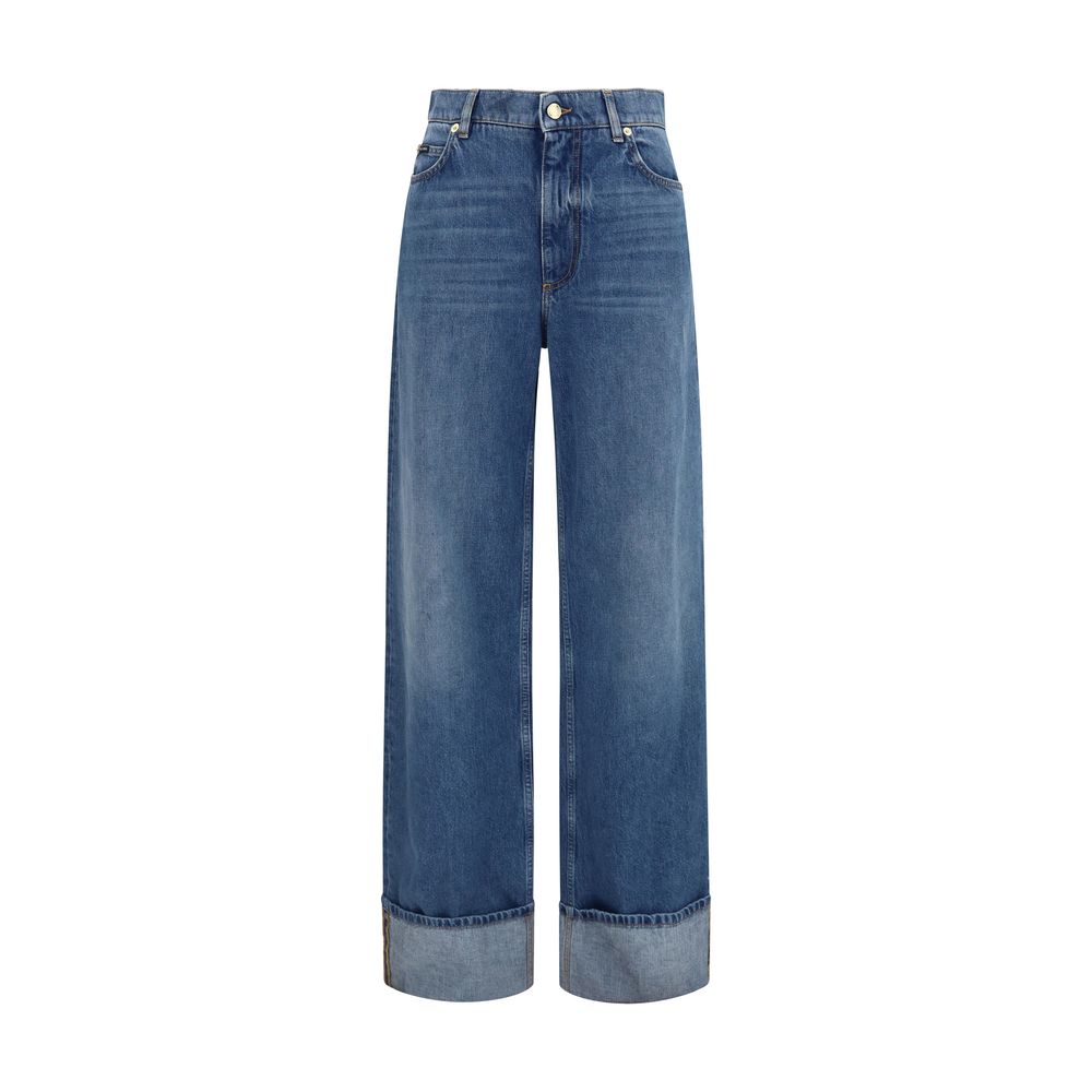 Dolce & Gabbana Blaue Jeans aus Baumwolle im geraden Schnitt