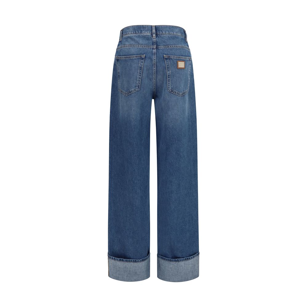 Dolce & Gabbana Blaue Jeans aus Baumwolle im geraden Schnitt