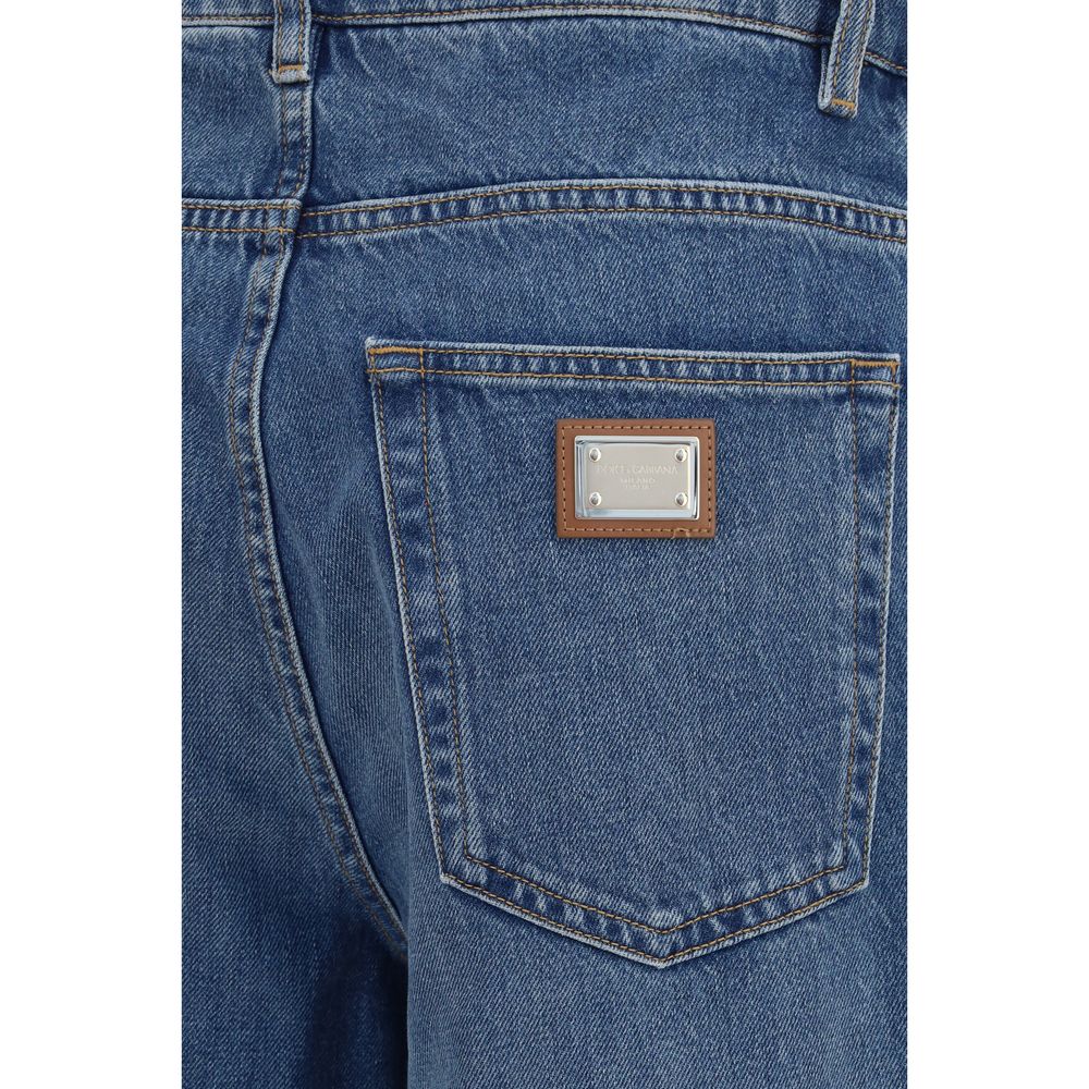 Dolce & Gabbana Blaue Jeans aus Baumwolle im geraden Schnitt