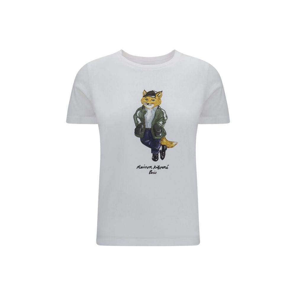 Maison Kitsuné Weißes Baumwoll-T-Shirt