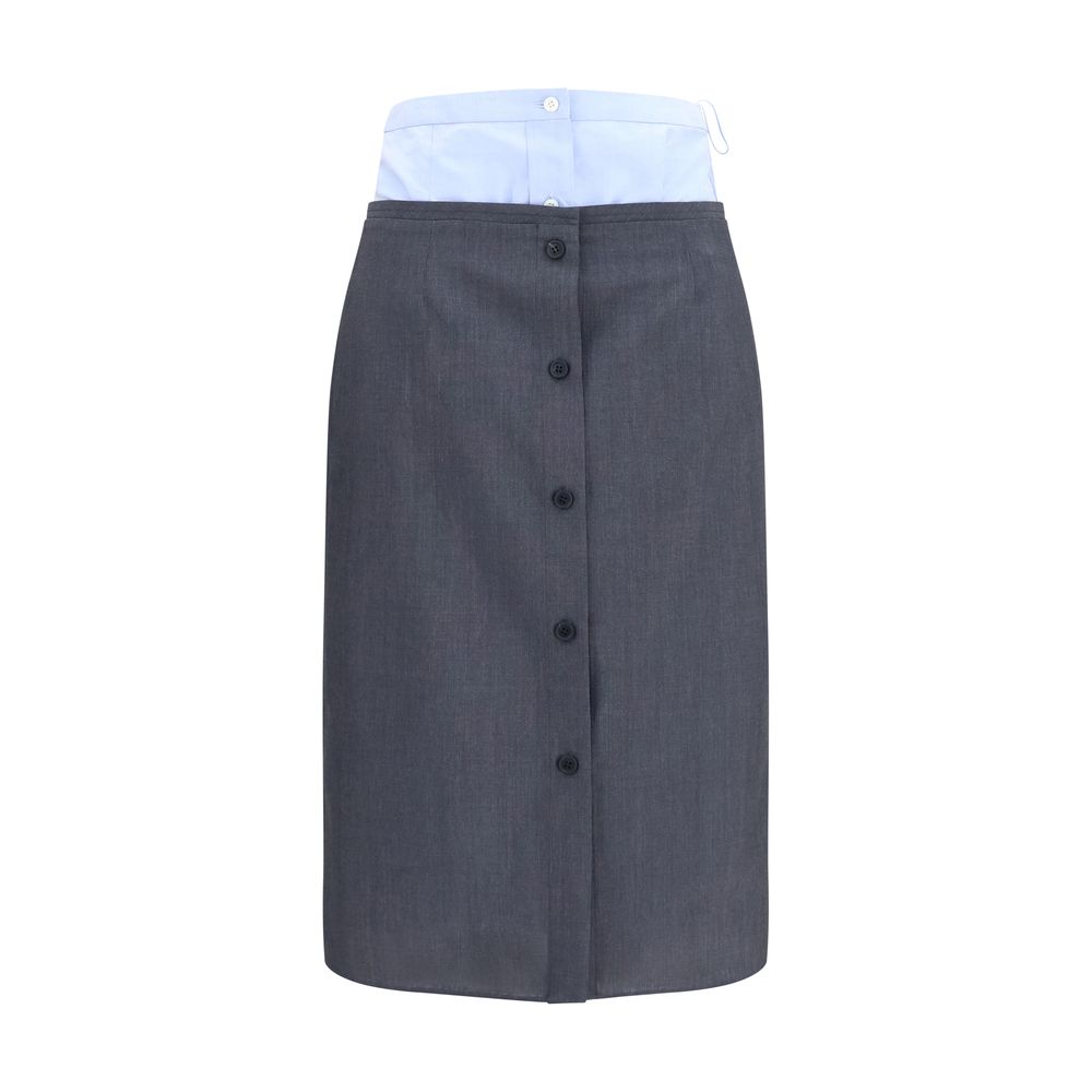 Prada Grauer Baumwoll-Midirock