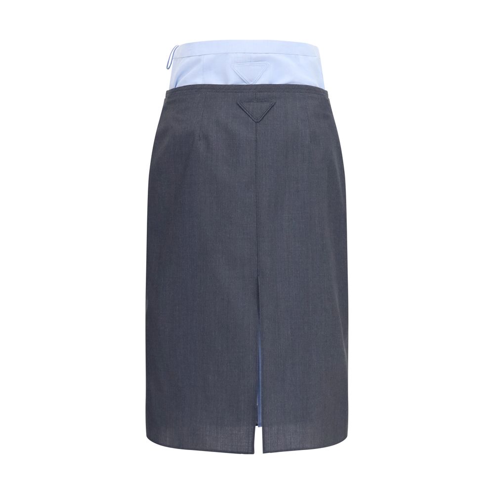 Prada Grauer Baumwoll-Midirock