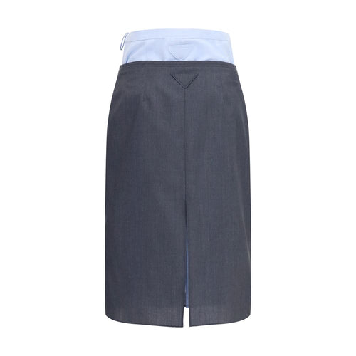 Prada Grauer Baumwoll-Midirock