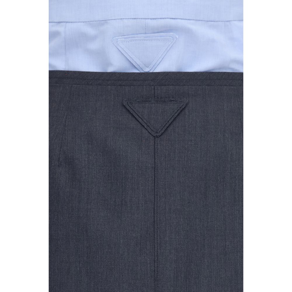 Prada Grauer Baumwoll-Midirock
