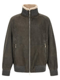 Brunello Cucinelli Graue Lammlederjacke
