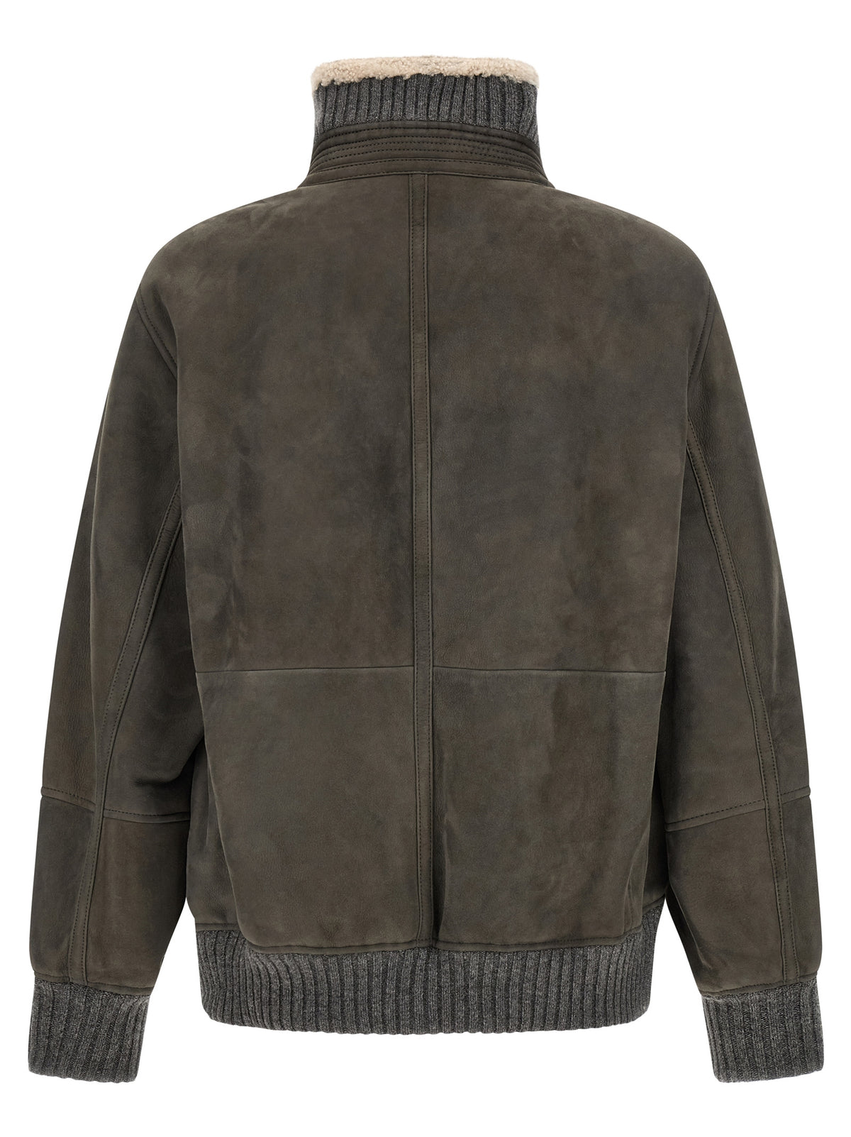 Brunello Cucinelli Graue Lammlederjacke