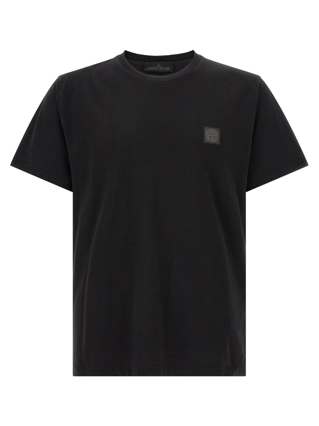 Stone Island Schwarzes Baumwoll-T-Shirt