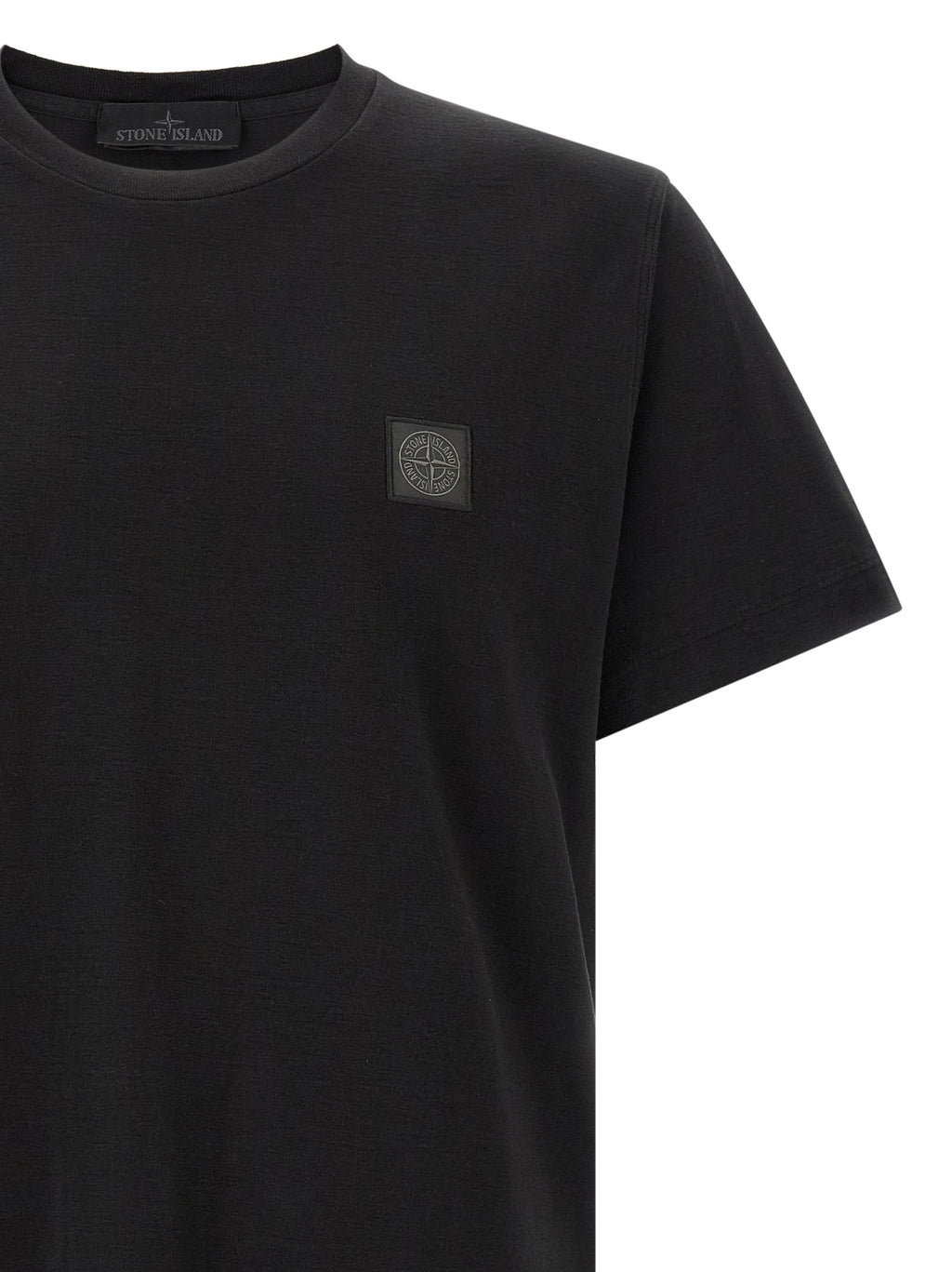 Stone Island Schwarzes Baumwoll-T-Shirt
