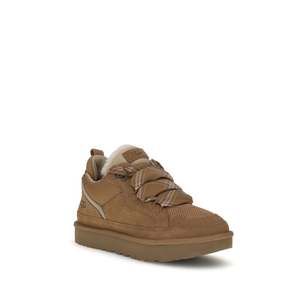 UGG Braune Leder Plateau-Sneaker