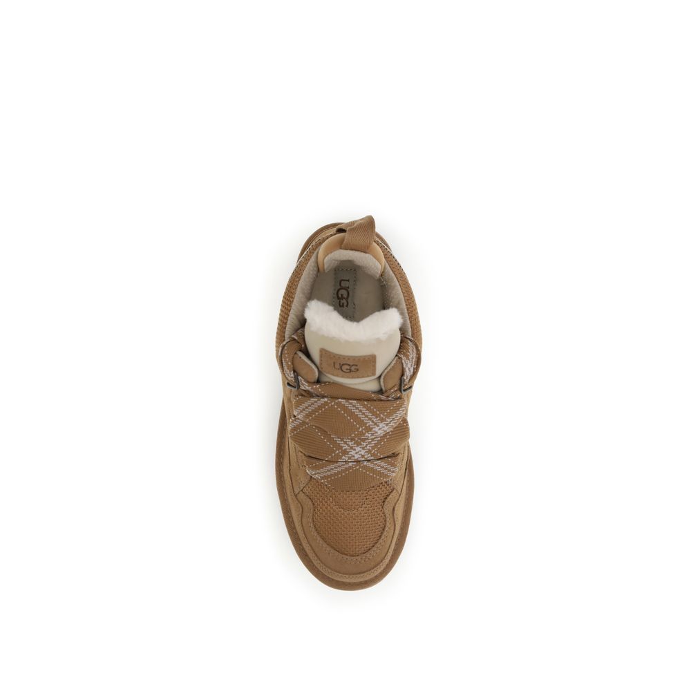 UGG Braune Leder Plateau-Sneaker