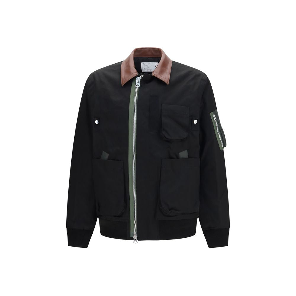 Sacai Schwarzer Bomber aus Baumwolle
