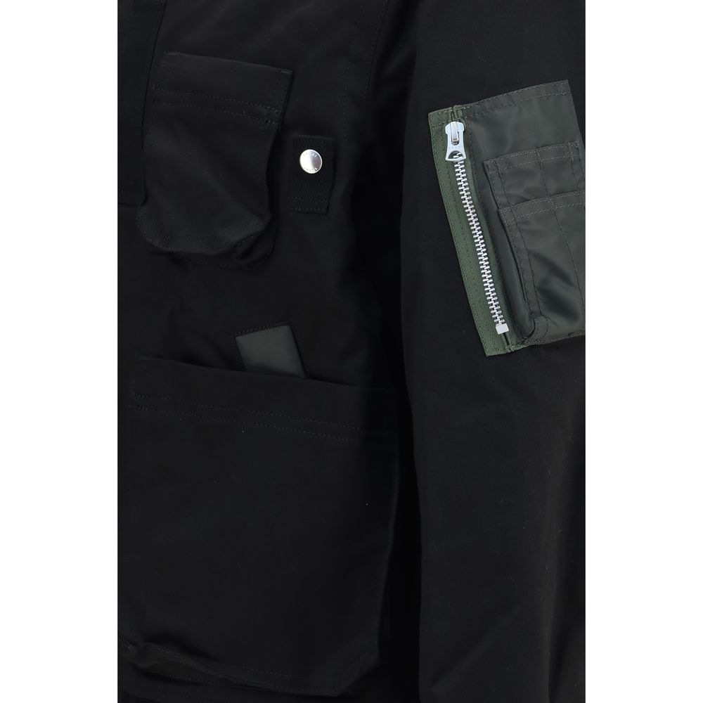 Sacai Schwarzer Bomber aus Baumwolle