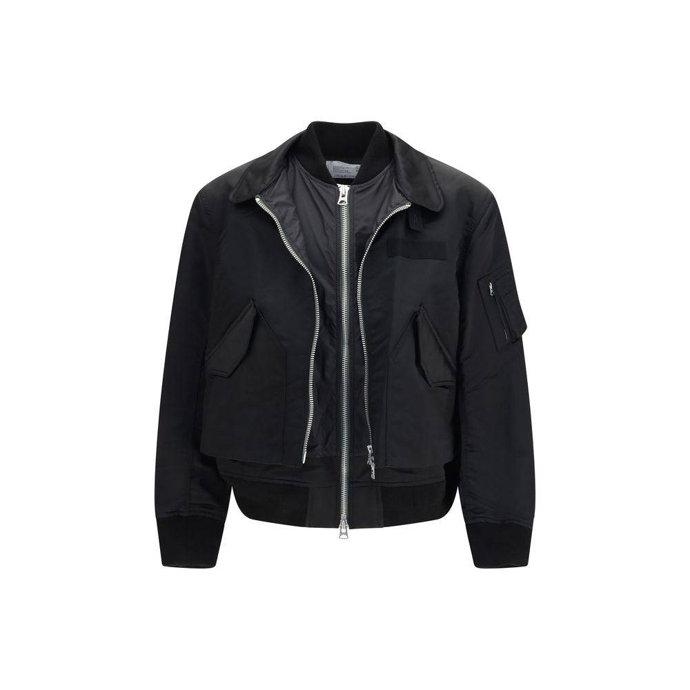 Sacai Schwarzer Bomber aus Baumwolle
