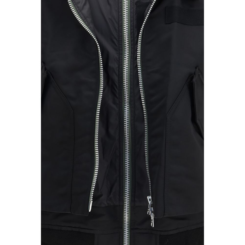 Sacai Schwarzer Bomber aus Baumwolle