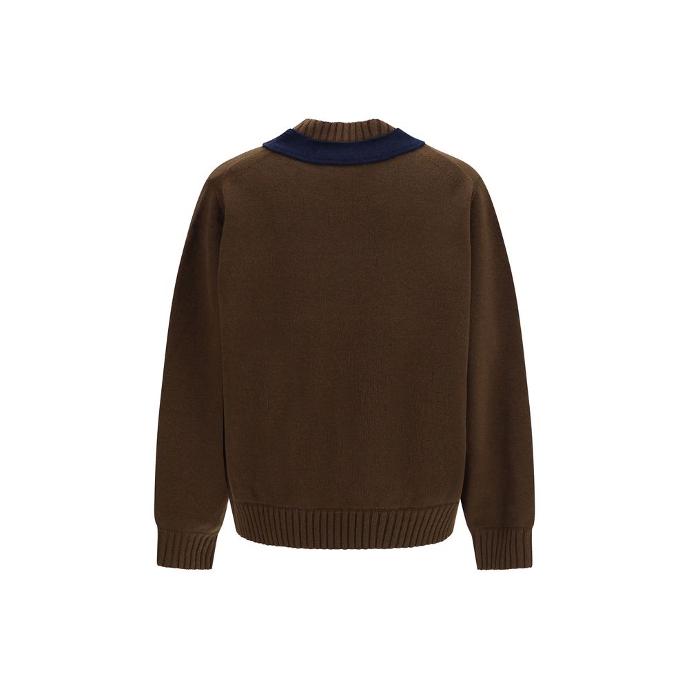 Sacai Brauner Wollpullover Oves Aries
