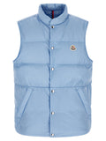 Moncler Blaue Ärmellose Jacke aus Polyamid