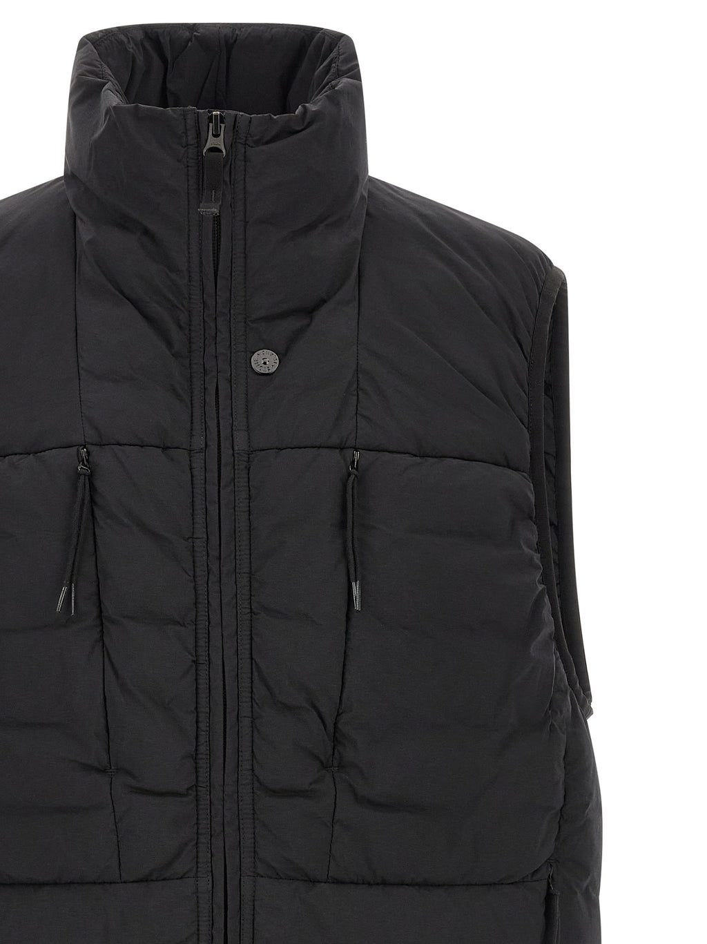 Stone Island Schwarze ärmellose Jacke aus Polyamid