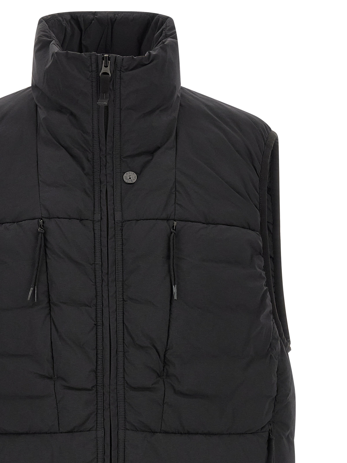 Stone Island Schwarze ärmellose Jacke aus Polyamid