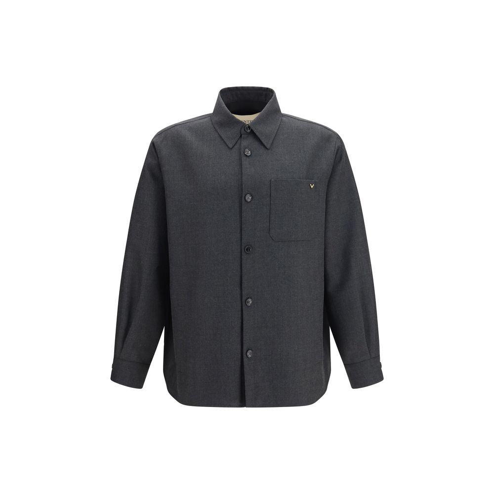 Valentino Garavani Graue Polyester-Jacke in voller Länge