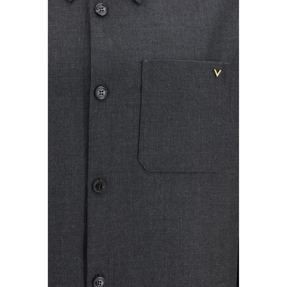 Valentino Garavani Graue Polyester-Jacke in voller Länge