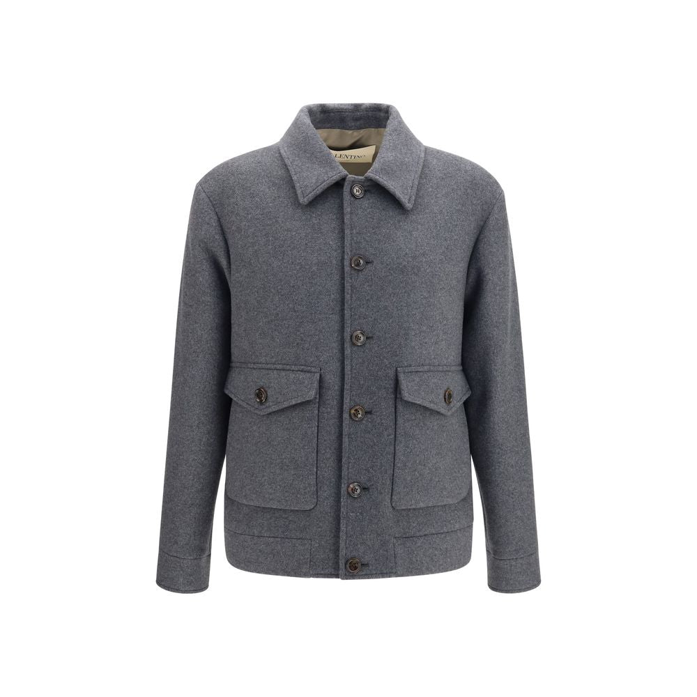 Valentino Garavani Graue Lammwolljacke Oves Aries