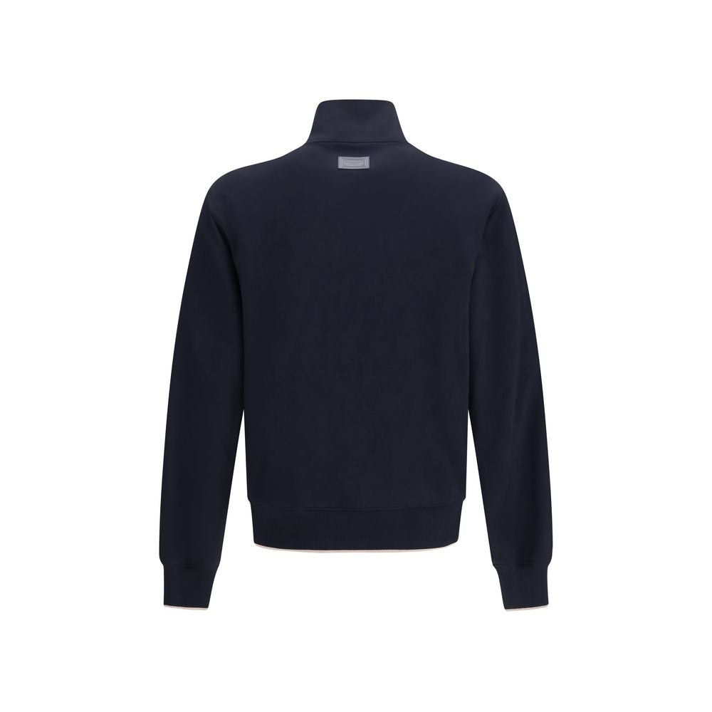 Dolce & Gabbana Blaue Polyamid-Jacke in voller Länge
