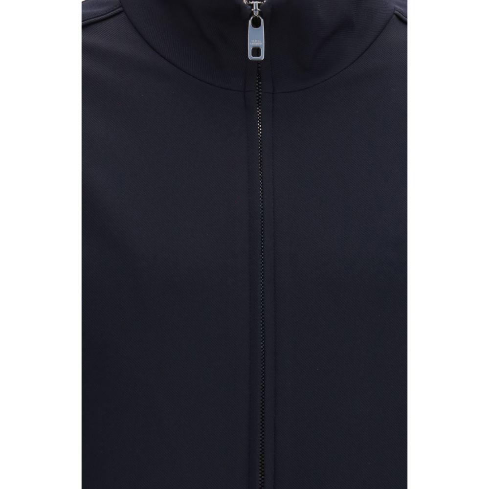 Dolce & Gabbana Blaue Polyamid-Jacke in voller Länge