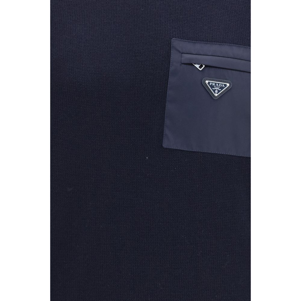 Prada Blauer Wollpullover Oves Aries