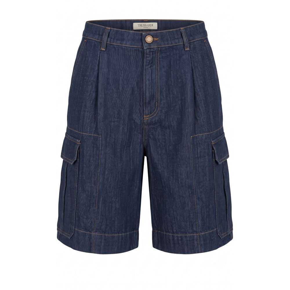 Trussardi Jeans Herren-Shorts aus blauem Baumwollmix