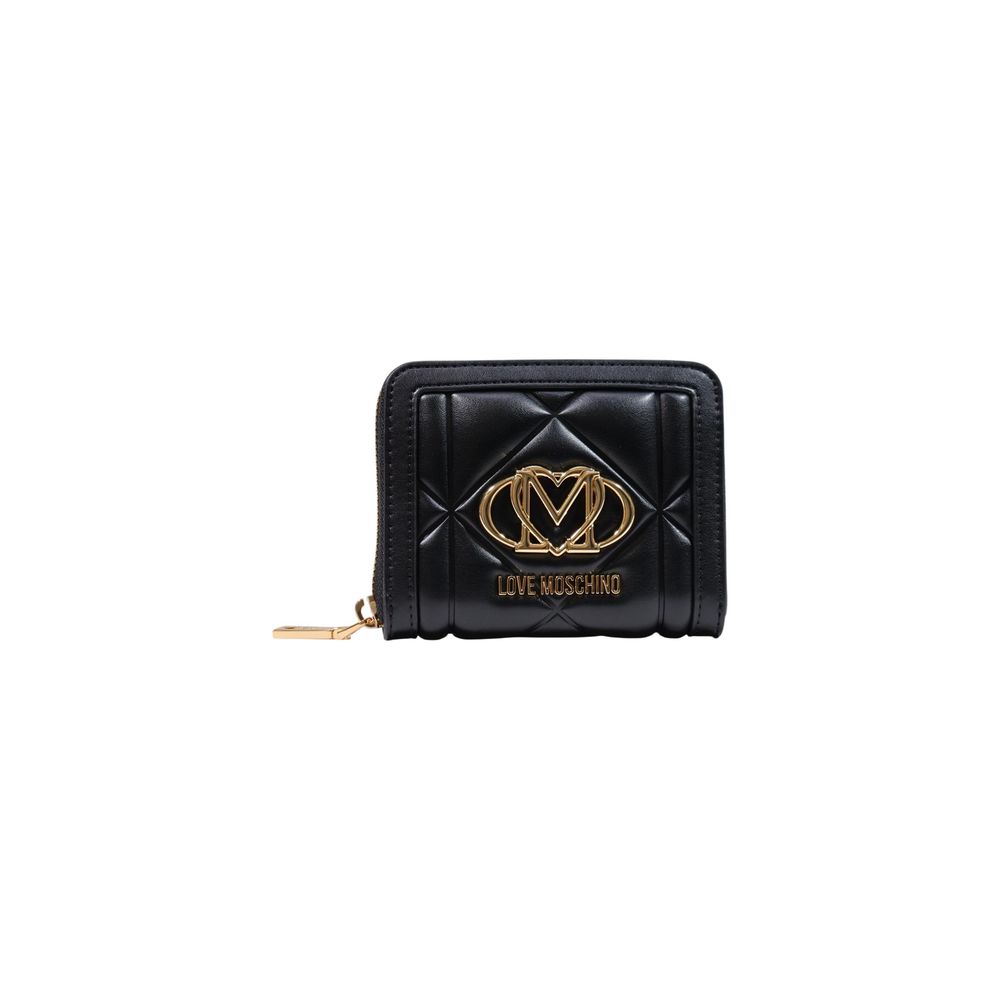 Love Moschino Schwarzes Portemonnaie aus Polyethylen