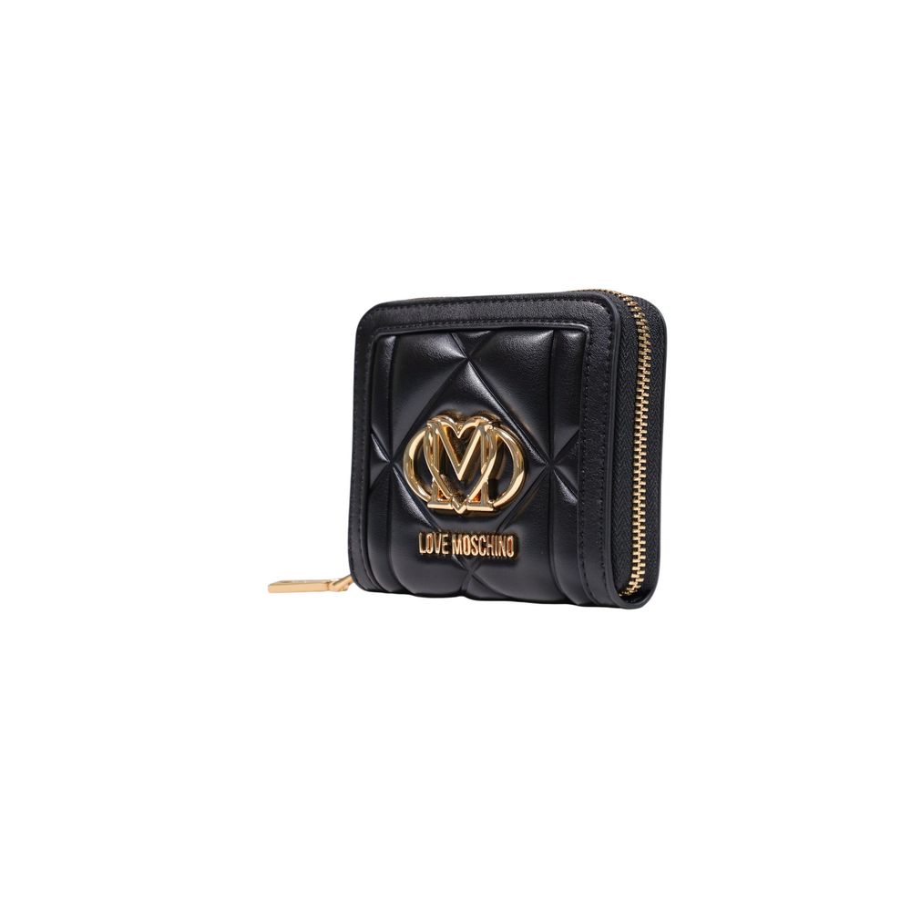 Love Moschino Schwarzes Portemonnaie aus Polyethylen