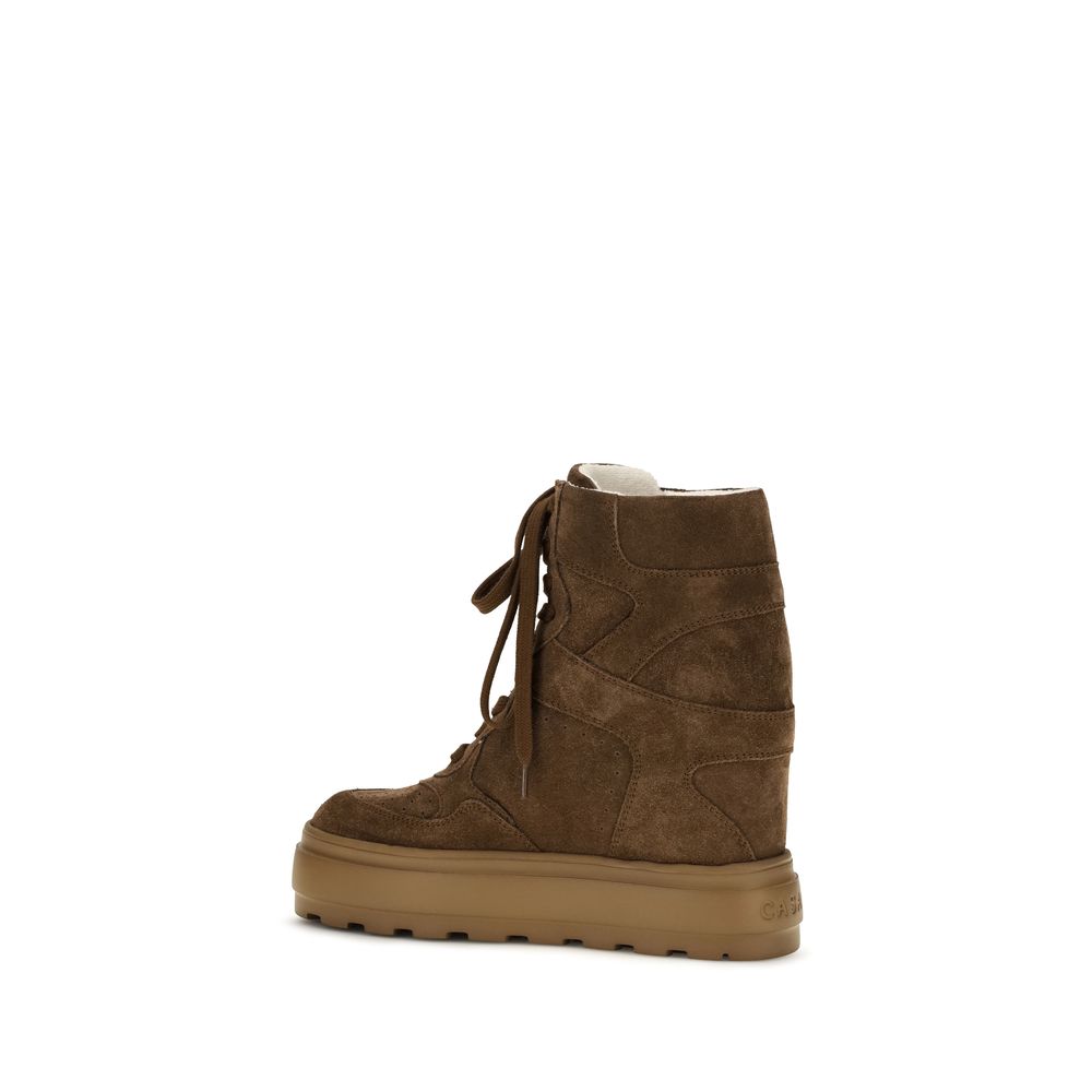 Casadei Braune Chunky Sneaker aus Gummi