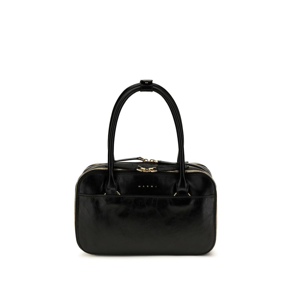 Marni Schwarze Kalbsleder Bos Taurus Handtasche