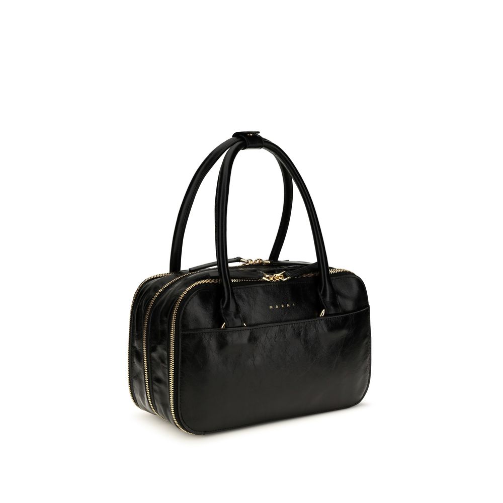Marni Schwarze Kalbsleder Bos Taurus Handtasche